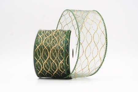 Matchagroen glitterend ogee-rasterdraadlint_KW0472GC-3-127